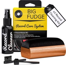 Big Fudge Vinyl Record Cleaning Kit - 4-In-1 Record Cleaner Solution - Includes