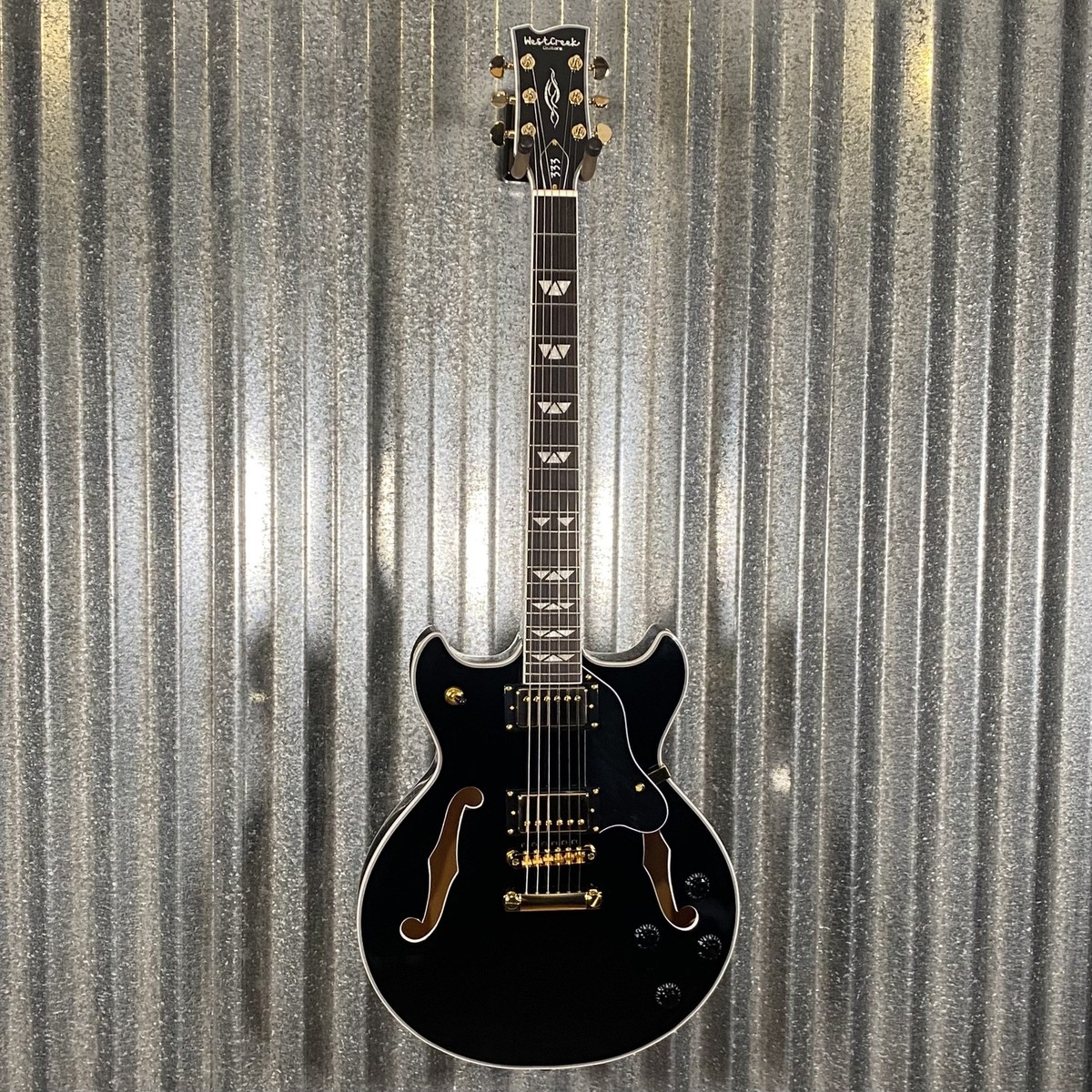 Westcreek Guitars 333 Semi Hollow Body Double Cutaway Black #0004