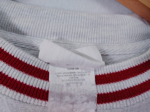 Vintage Stanford Champion Reverse Weave Sweatshirt Size Small Gray Red Stripe - Afbeelding 9 van 12