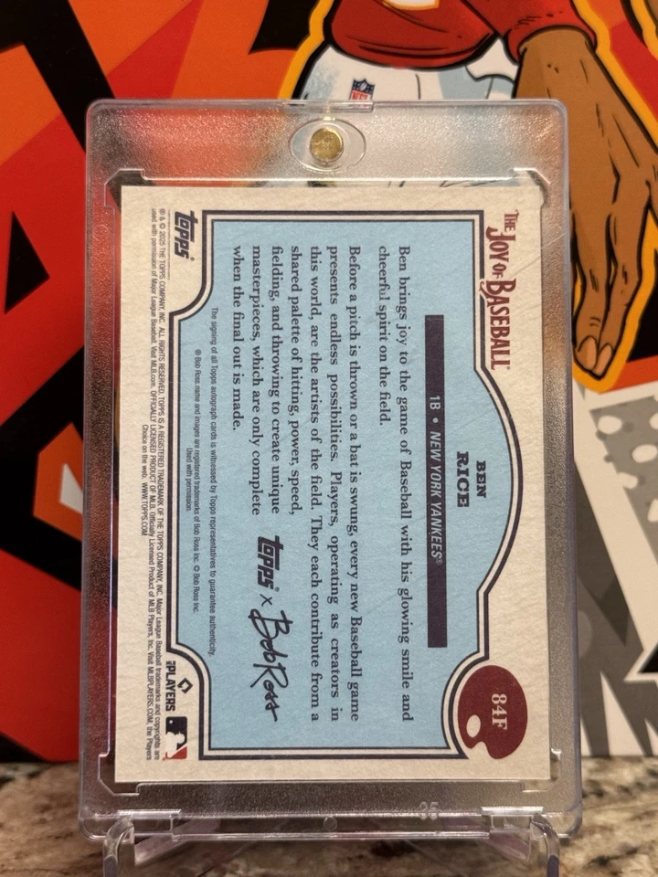 Ben Rice 2025 Topps Bob Ross Alegría del Béisbol Azul Prusiano Automático/50 Yankees RC Foto 4 de 4