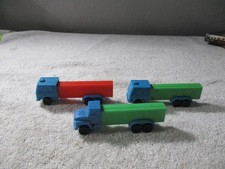 Vintage Lot of 3 Semi Truck Pez Dispensers blue green red Trucks no feet