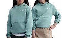 Nike Girls Light Blue Pullover Hoodie Sweatshirt Size S Long Sleeve
