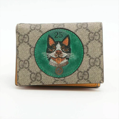 Authentique Portefeuille Gucci Couleur Beige Jaune GG Suprême Larg Haut Profond,5