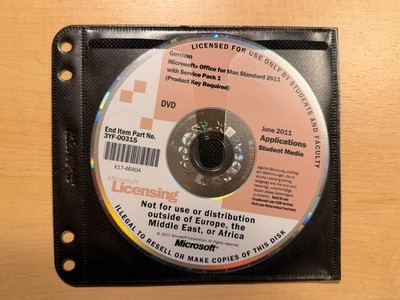 Microsoft Office for Mac Standard 2011 Stundentenlizenz