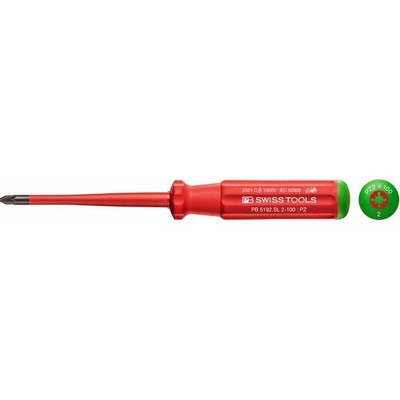PB Swiss Tools PB 5192.SL 2-100  Classic VDE Slim Screwdriver, Pozidriv PZ2