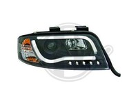 Designscheinwerfer Set FüR Audi A6 Tube Lights Klarglas/Schwarz 2001-2005