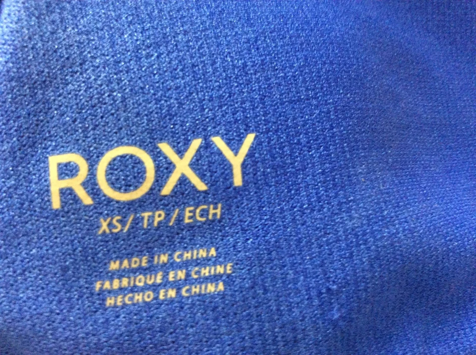 ROXY BIQUÍNI CROPPED FEMININO TOP GEOMÉTRICO RACERBACK ROSA AZUL REINO UNIDO XS RRP £40 EG - Imagem 3 de 3