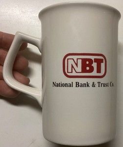 Vintage National Bank & Trust Company LOGO White Ceramic Coffee Mug USED