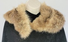 Vintage Real Fur Collar Neck Wrap 19" wide lying flat and 10" deep