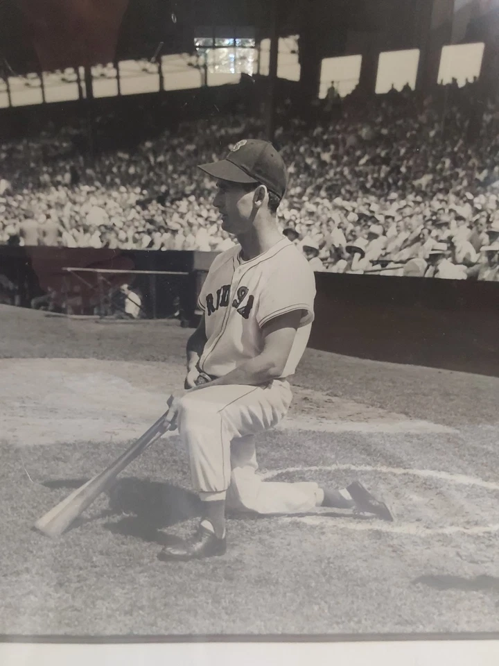 Ted Williams Kneeling at Home Plate Shadow Box Black Frame Photo- Boston Red Sox - Image 4 of 4