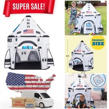 Portable Rocket Ship Playhouse Tent - Fun Space Adventure for Children