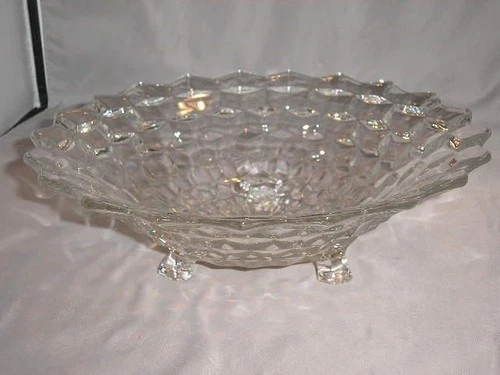 Vintage Fostoria American 2056 Crystal 3-Toed Flared Bowl 10 1/2" Across #222