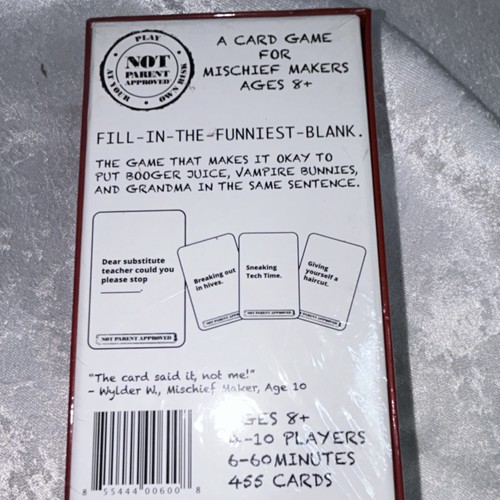 Not Parent Approved Humor Card Game, Ages 8-11, Brand new, sealed - Picture 3 of 5