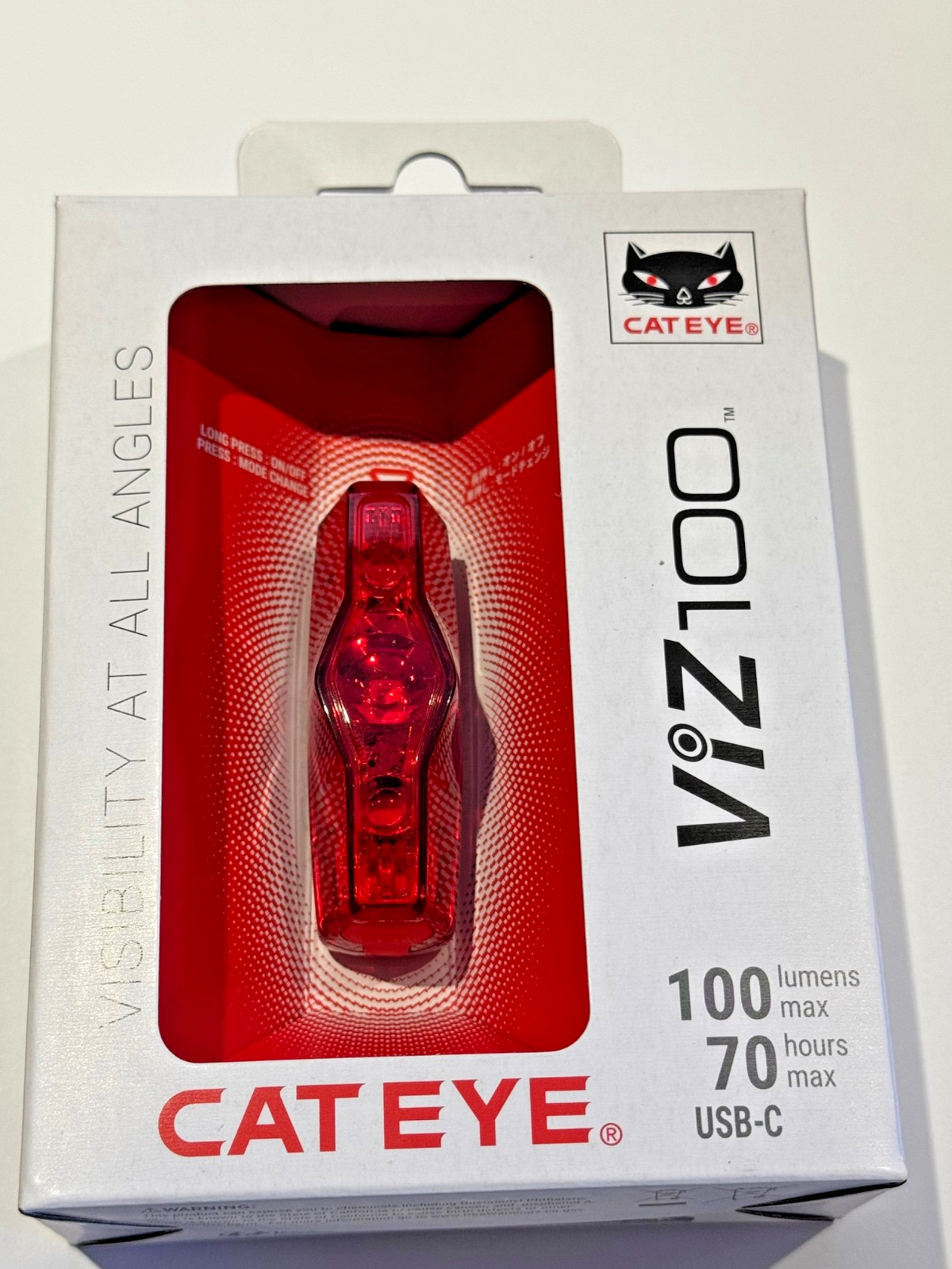 CatEye Bicycle Cycle Bike VIZ 100 Rear Bike Light USB-C