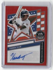 26 Stars and Stripes Prizm Xander Tiller National Team Signatures Red 22/99 Auto