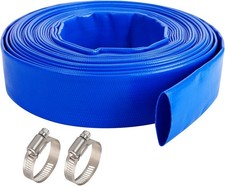 Manguera de retrolavado para piscina de 2,5" X 100 pies, PVC reforzado de alta resistencia para poner agua plana