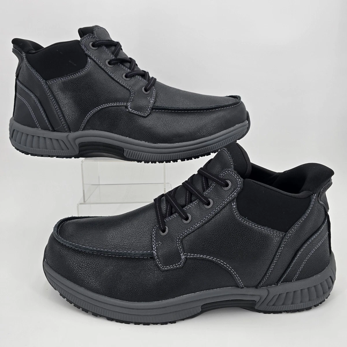 Orthofeet Ranger Boots Black Leather Comfort Walking Men\'s Shoes Size 12 2E Wide OrthoFeet Ranger Zip Men main image 2