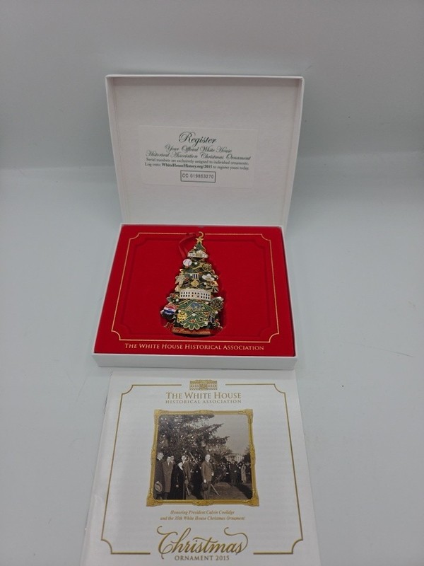 The White House Historical Association Christmas Tree Ornament 2015 Metal READ