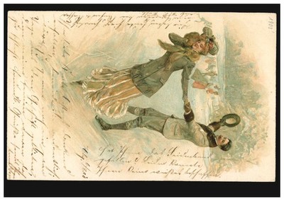 Postcard lovers: ice skating on the ice, Hamburg 6.8.1903