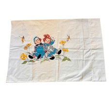 Vtg 1969 Raggedy Ann  Andy Pillowcase The Bobbs-Merrill Co Nursery Cottagecore