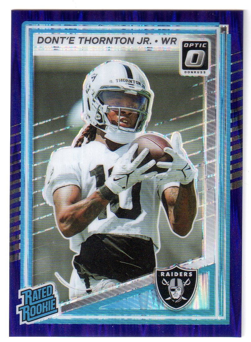 2025 Donruss Optic #279 DONT'E THORNTON JR 'RATED ROOKIE' PURPLE SHOCK PRIZM RC!