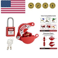 Outdoor Faucet Lock with Safety Padlock, 1set, ABS Plastic Red Secure Lock De...