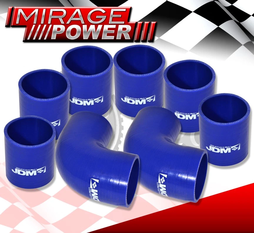 Fmic Turbo Intercooler Silicone Coupler Hose 64MM Piping Kit T-Bolt Clamps Foto 3 de 4