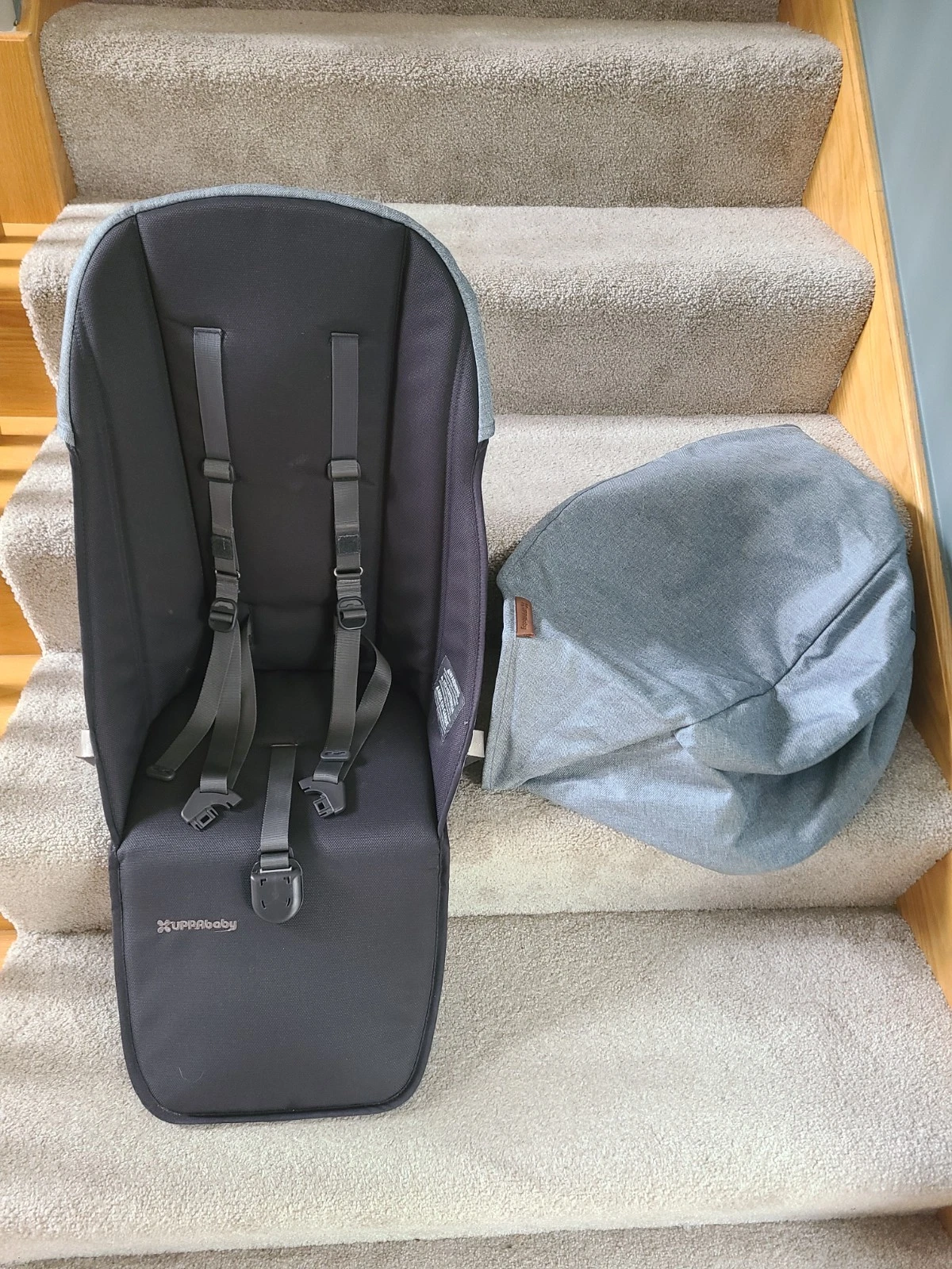UppaBaby VISTA CRUZ V2 Gregory Stroller Seat + CANOPY Fabric. GOOD COND READ!!