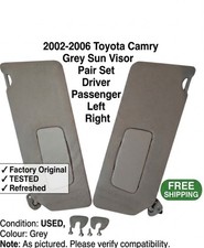 Oem 2002-2006 Toyota Camry Grey Sun Visor Pair Set Driver Passenger Left Right