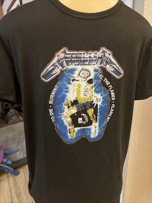 VTG Metallica Vintage Electric Chair T Shirt Mens Rock Concert Tee
