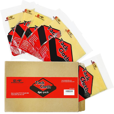 Tack Cloth 6 Pack Paint Woodworking Sticky Tac Rag 18X36â ³ Clean Dust NEW