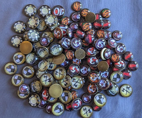 The Lord Of The Rings The Card Game - Handmade metal and glass tokens set LCG