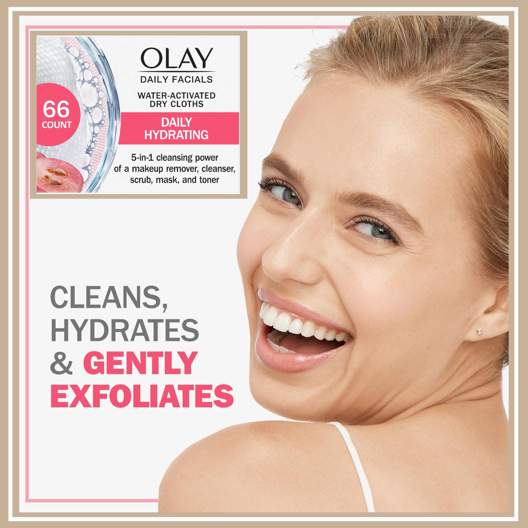 Olay 5-in-1 Daily Facial Cleansing Wipes for Makeup Removal & Hydration