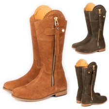 Ladies Mid Calf Suede Boots Spanish Style Womens Leather Full Zip Boot Rydale