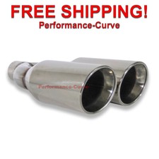 Stainless Steel Exhaust Tip Double Wall Rolled Edge - 3 In Dual 5 Out