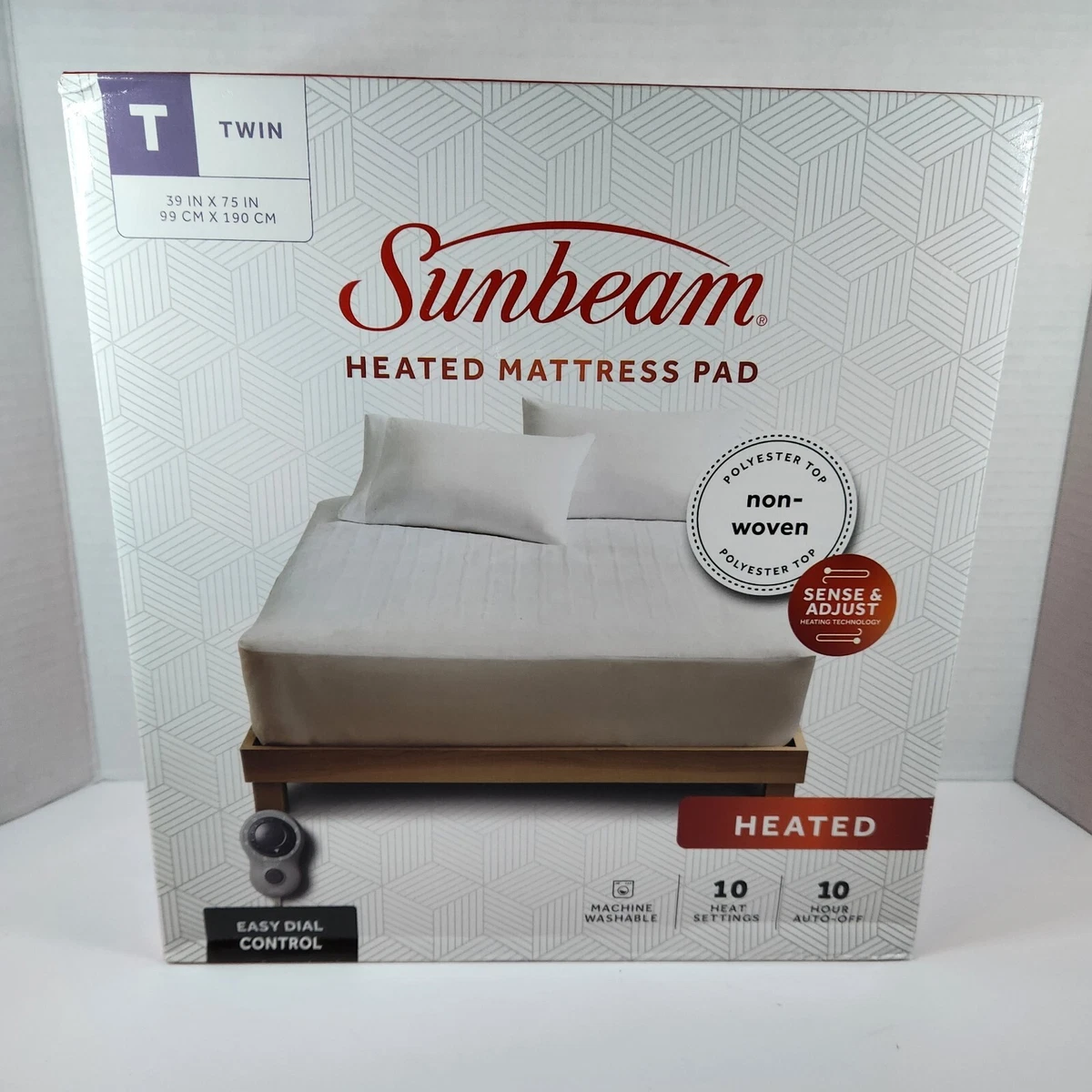 New Sunbeam Heated Mattress Pad Twin Fits Up To 16u0026#034; , 39u0026#034; X  75u0026#034; 10 settings | eBay