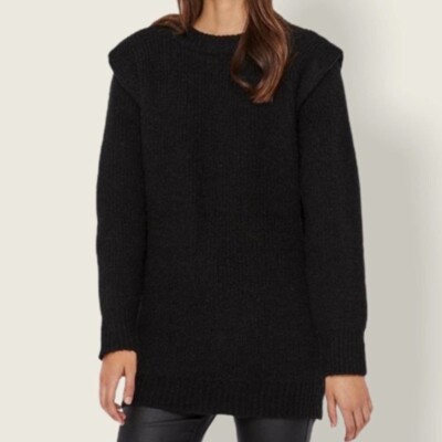 Vero Moda Sweater Womens Small Black Pullover Daisey Shoulder Black