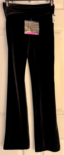 PANTALONI PIEGHEVOLI IN VITA GK DANCE JAZZ DONNA NERI LISCI IN VELLUTO taglia S - Foto 2 di 10