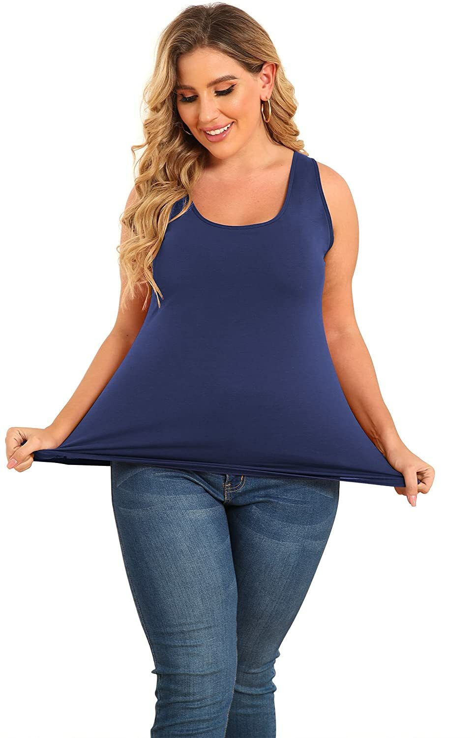 MONYRAY Women Plus Size Tank Top with Padded Bra Women Plus Size Shirts  Cotton 1 | eBay