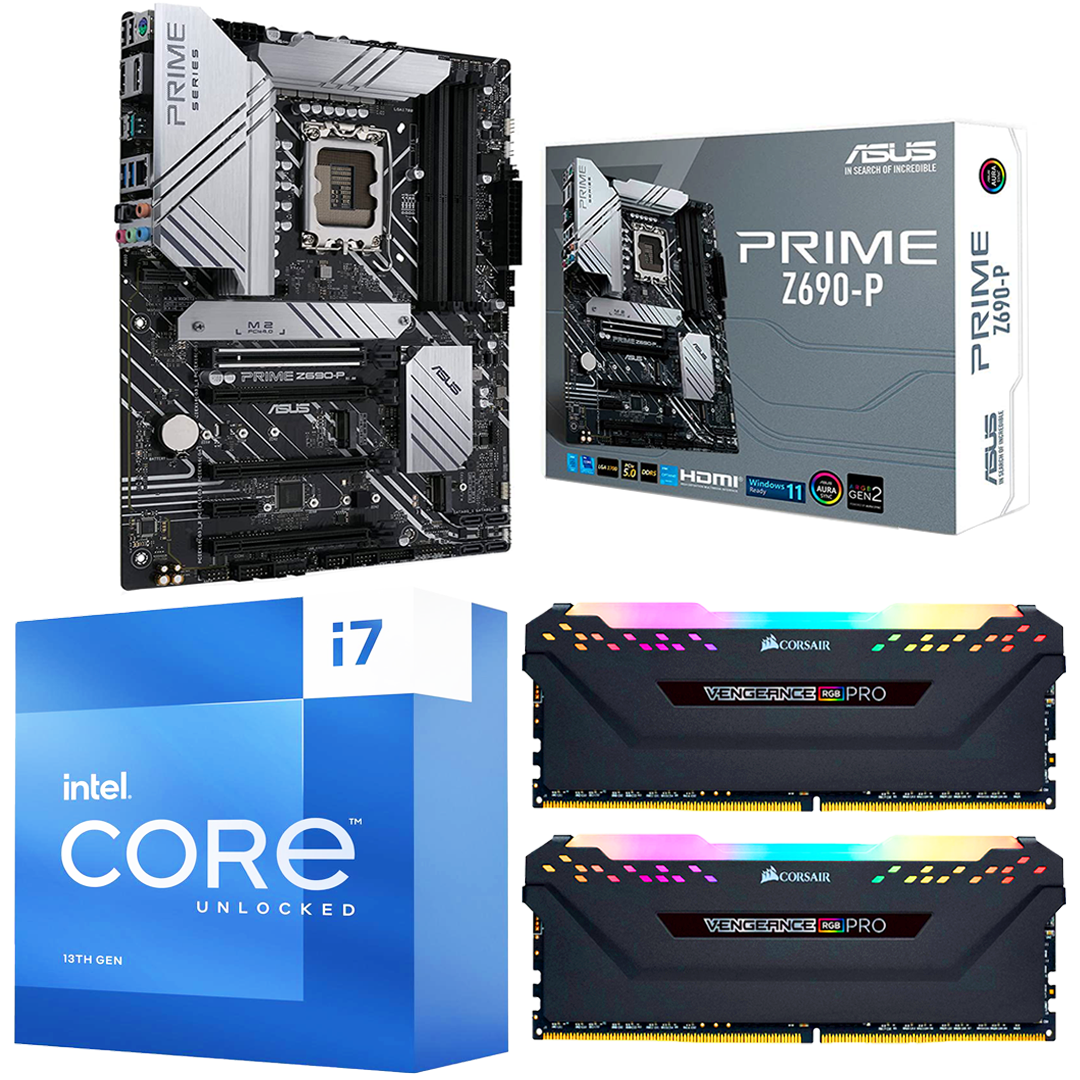 ASUS PRIME Z690-P + Intel i7 13700K + Corsair 32GB DDR4 RAM - BOARD+CPU+RAM