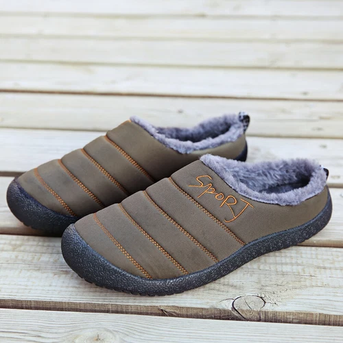 Winter Cotton Slippers Waterproof Plush Lining Warm Men Women Slippers Outdoor- - Picture 19 of 65