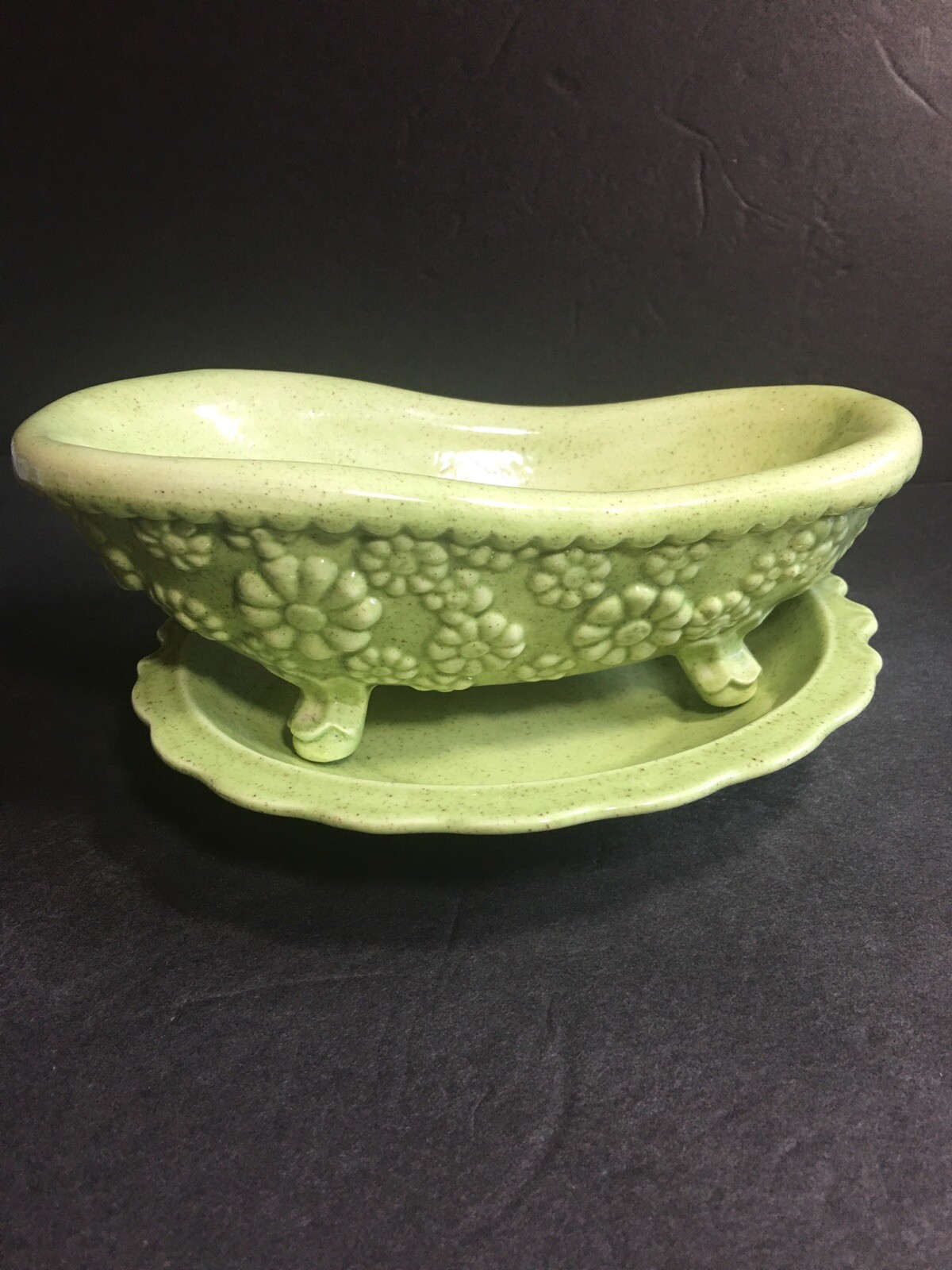 Vintage Arnel’s Bathtub Soap Dish Trinket Green Flowers 1975 Tub eBay