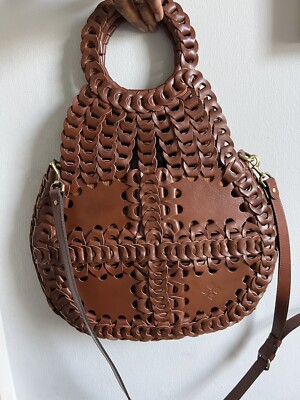 Patricia Nash Pisticci Woven Leather Shoulder Bag Handtasche Sand 