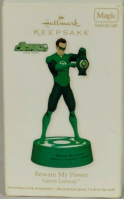 Green Lantern Beware My Power 2012 Hallmark Keepsake Magic Sound Light Ornament