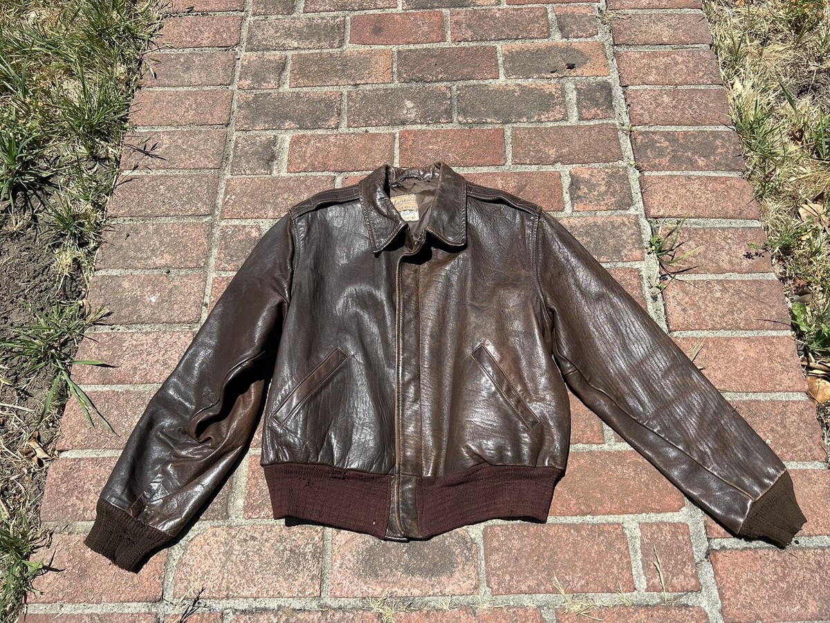 1930's AIRCRAFT SPORTSWEAR TAUBERS A2 Horsehide Motorcycle Flight