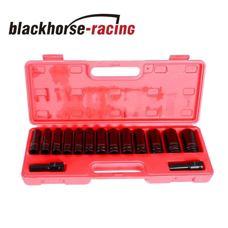 15 Pcs 1/2-Inch Drive Deep Impact Socket Set 6 Point Metric, (10-24 mm) | 4883 - Image 2 of 4
