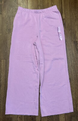 Grayson Threads Women's Size XL High Rise Wide Leg Fleece Sweatpants Pink