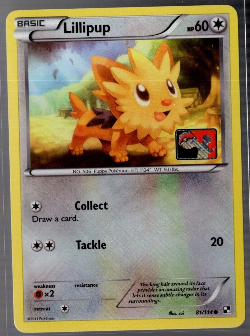 Lillipup 81/114 Crosshatch League Promo Black & White Pokemon TCG Near Mint