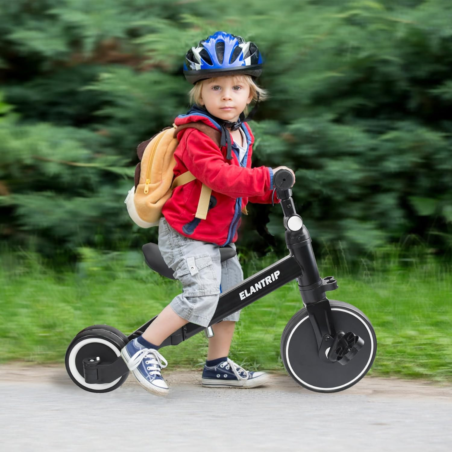 5 in 1 Balance Bike for 1 to 3 Years Old Kids,Toddler Kids Tricycle Black