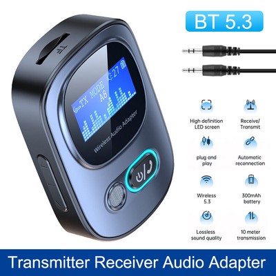 Bluetooth 5.3 USB Wireless Transmitter Receiver Audio Adapter 3.5mm Aux Portable